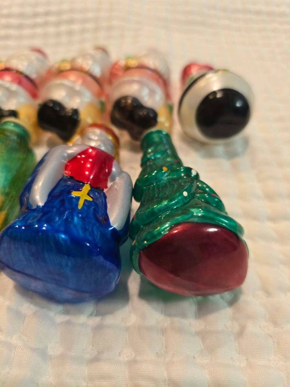 Vintage Christmas Tree Light Covers Blown Glass Holiday Set Of 11 - Picture 11 of 15
